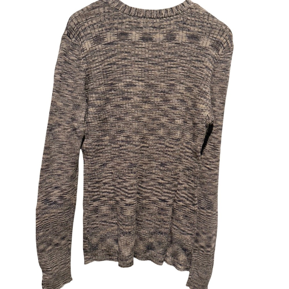 Sundance Ribbed Henley Women's L Brown Tan Knit Sweater Earthy Casual Natural - Picture 3 of 8
